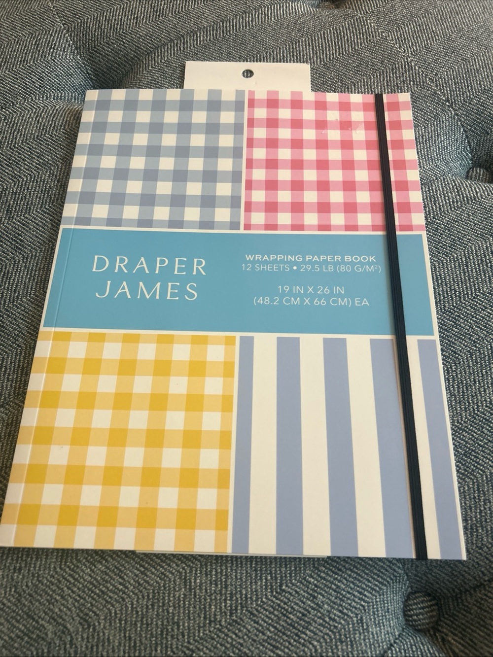 Draper James Wrapping Paper Book  19" X 26" - 12 Sheets- Gingham & Stripe- New